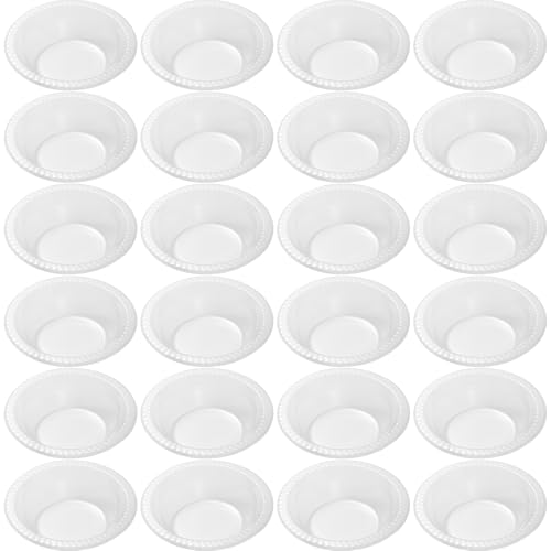 wlilupah 24 Pack 12 oz Disposable Plastic Bowls Dessert, Ice Cream, Salad, Soup Serving Cups for Party, Picnic, Food Snacks (Clear)