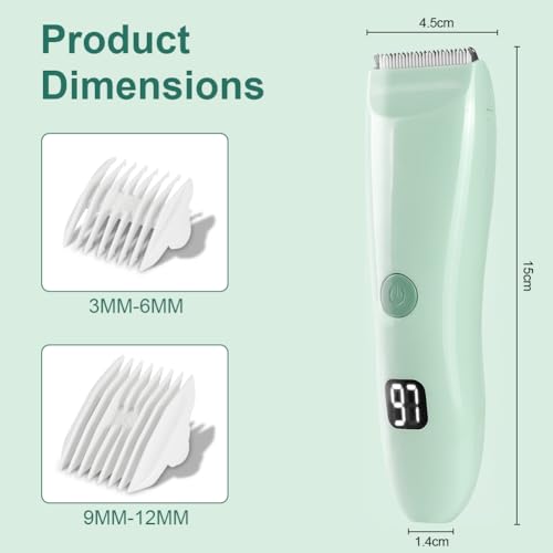 HOTUT Cortapelos de Bebé, Cortapelos Profesional Inalambrica,IPX4, Impermeable,Recargable Maquina Cortar Pelo con 2 Peines Guía y Pantalla Digital LCD,Cortadora de Pelo Profesional Segura para Niños - imagen 2