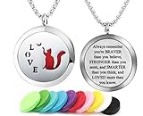 Aromatherapy Essential Oil Diffuser Necklace 316L Stainless Steel Locket Pendant with 24 Inch Chain