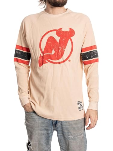 Calhoun Men's NHL Waffle Knit Long Sleeve Thermal Shirt – Lightweight Cotton Blend, Cold Weather Layering Top (New Jersey Devils, XX-Large)
