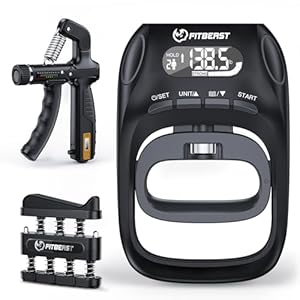 FitBeast Grip Strength Tester Set with Hand Strengthening Tools – Track Progress, Build Strength & Support Hand Recovery (3-in-1 Kit)