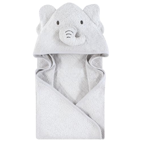 Image of Hudson Baby Cotton Animal Face Hooded Towel, Neutral Safari World, One Size