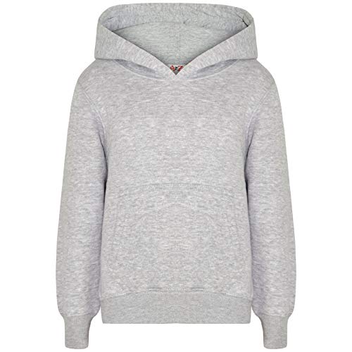 A2Z 4 Kids Girls Boys Plain Sweatshirt Tie Dye Pullover - Plain Sweat Hoodie Grey 9-10