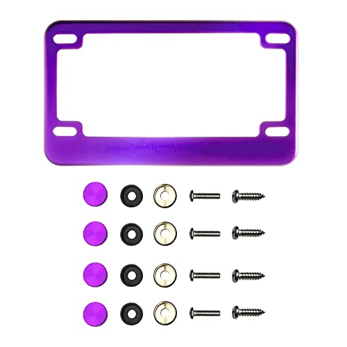 Ka Legend Purple Chrome T304 Stainless Steel Motorcycle Bike License Plate Frame (Qty: 1 Frame) #TOP18