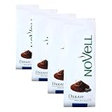 NOVELL – Caffè Macinato Naturale 100% Arabica 250 g | Caffè Decaffeinato Premium Gourmet | Con Valvola Unidirezionale | Miscela Arabica per Espresso, Moka e Filtro (Confezione da 4)