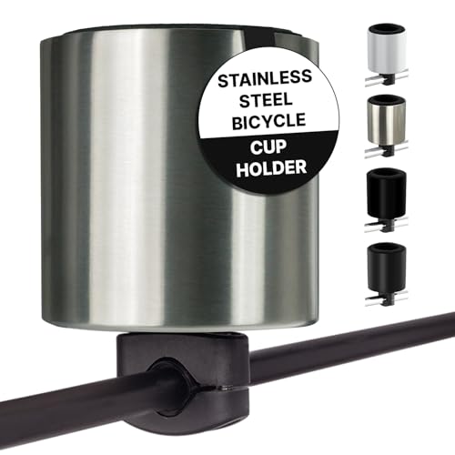 Kroozie XL- Stainless Steel Bike Cup Holder - Handlebar Cup Holder for Bike, Scooter, Electric Bike, Bicycle, Wheelchair, Walker, Boat, Treadmill and More &hellip;