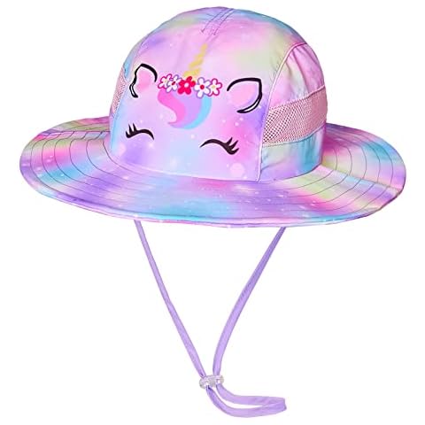 Kids Unicorn Bucket Hat with Wide Brim Cover