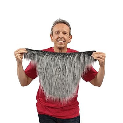 Zagone Studios Men's One Size Faux Fur Silver Costume Collar