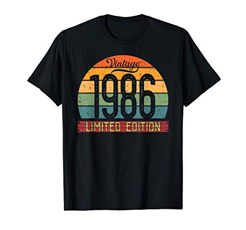 Vintage 1986 Limited Edition Shirt 35 yo Retro 35th Birthday Maglietta