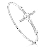 Christian Bracelet Infinity Love Heart God Cross Bracelet Crystal Sideway Cross Bangle Religious...