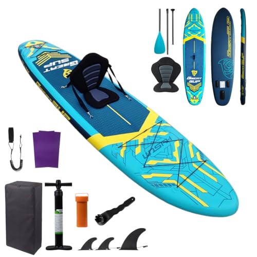 11' Inflatable Paddle Board with Kayak Seat for Adults