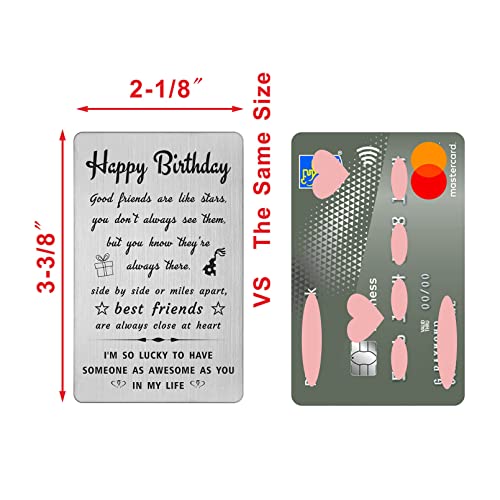 DEGASKEN Birthday Card Gifts for Friend, Personalized Steel Engraved Wallet Card2