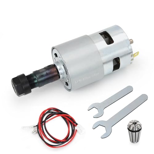RATTMMOTOR DC Motor CNC 775 Spindle Motor 100W 12-24VDC 20000RMP + ER11 Collet for DIY Mini CNC Router 3018 3018Pro 3018Pro-Max 3018Pro-N 1610 1610Pro Engraving Router Milling Machine