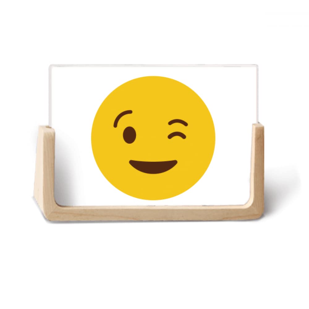 Blink Sle Face Illustration Pattern Photo Wooden Photo Frame Tabletop Display