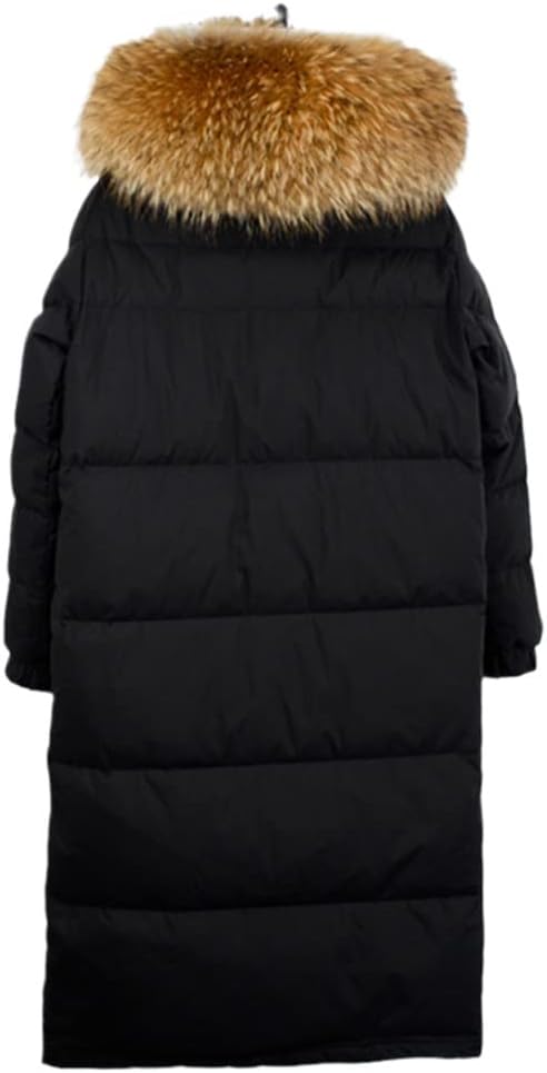 Women 90% White Duck Down Jacket Thick Hooded Long Parkas Oversized Large Real Fur Winter Snow Coat