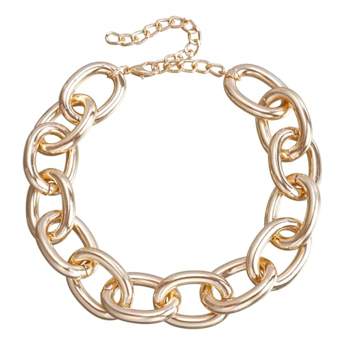 Yecomsy Gold Link Chain Necklace Chunky Cuban Paperclip Choker Necklaces