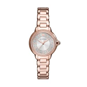 Emporio Armani Women’s Analog Quartz Watch with Stainless Steel Strap AR11633, Gold, Bracelet