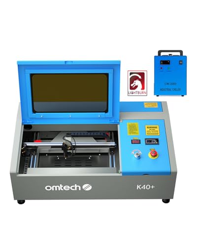 OMTech K40+ 45W CO2 Laser Engraver with LightBurn & Water Chiller
