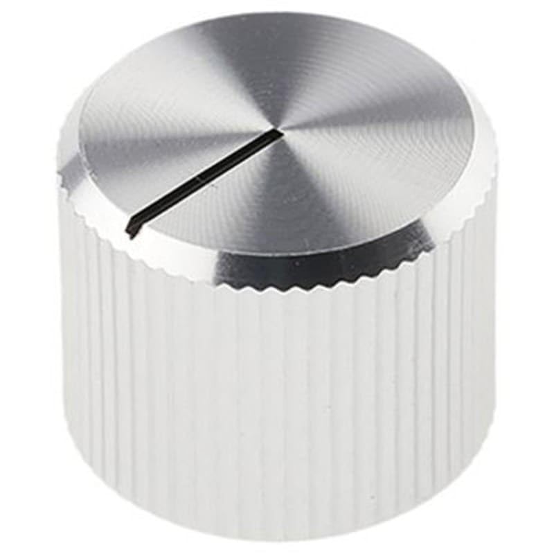Aluminum Potentiometer Knob Body: Silver Dia. 15mm 6.4mm Shaft, Pack of 1, MFR: 4659836