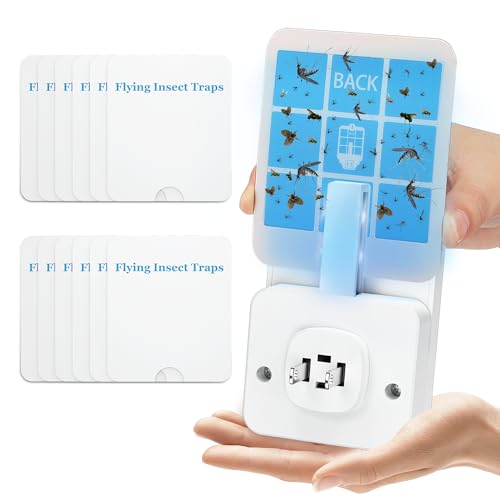 12 Pack Fly Trap Refills, Sticky Glue Boards Compatible with SQWJP Indoor Insect Trap for Flies, Gnats, Mosquitoes & Moths