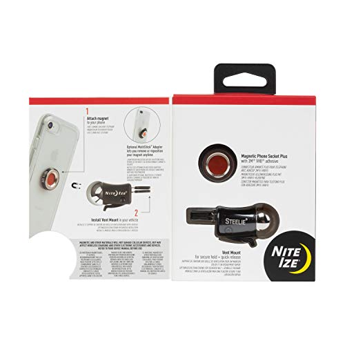 Nite Ize Steelie Vent Mount Kit Plus - Magnetic Car Vent Mount For Smartphones With 2X Holding Power And Restickable Magnet Adapter #TOP6