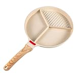 GREENSAPPIRE 3-in-1 Multi-Section Non-Stick Frying Pan – Divided Breakfast Skillet with Multiple Compartments, Electric Multi-Hob Cooker for Eggs, Bacon & Sausage