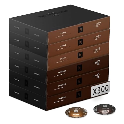 Nespresso Professionnel - Bundle 300 Capsules cafés - Classic FORTE : 3 boîtes x50 Forte / 3 boîtes x50 Leggero - Adapté aux professionnels