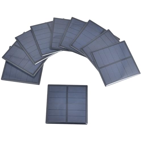 10pcs 3V 210mA Mini Solar Panel Epoxy Polycrystalline Solar Cell Panel 70mm x 70mm/2.76" x 2.76" for Solars Power Cells DIY Solar Materials Photovoltaic Cells Solar DIY System Kits