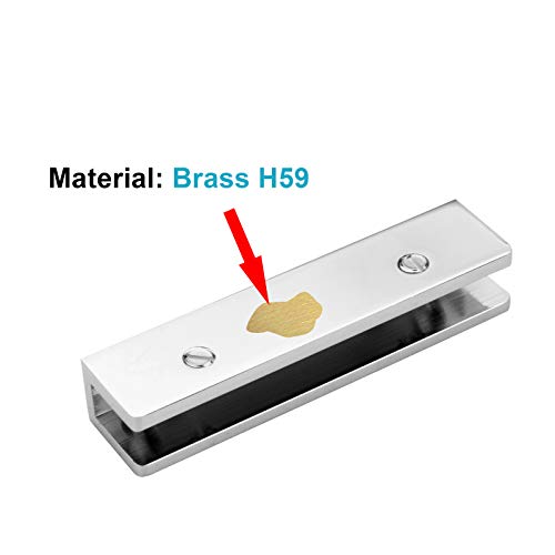 Eoere 2 Pcs Solid Brass 4"L X 1"W Adjustable Frameless Rectangular Glass Shelf Bracket Holder thumb #2