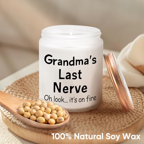 Kedofa Gifts for Grandma from Granddaughter Grandson - Funny Grandma Birthday Christmas Mothers Day Gifts - Grandma’s Last Nerve Scented Candle — view 2
