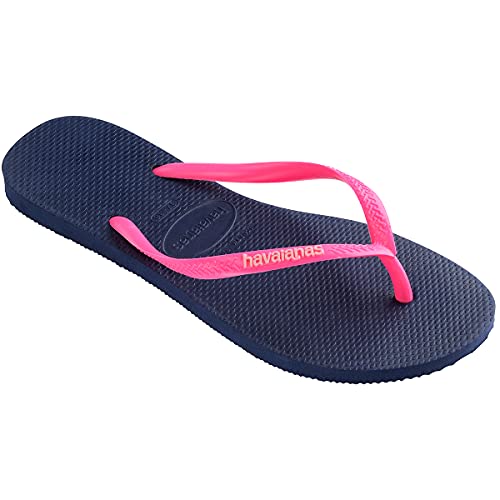 Chinelo Slim Logo Pop-Up, Havaianas, Meninas, Marinho, 23/24