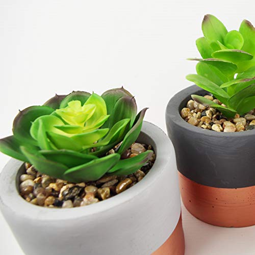 Leaf Set of 3 Mini Ceramic Planters with Artificial Plants - Cosy Home Interiors Leaf Set of 3 Mini Ceramic Planters with Artificial Plants - Image 2