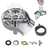 Automatische Tassenreiniger Edelstahl Glasspüler Flaschenspüler Tassenwascher, Glass Rinser Cup Washer Glasflasche Tasse Spüler Reiniger für Restaurant Küche Bar Café, Wasserhahn Spüle Zubehör