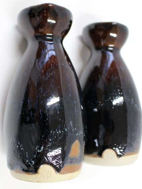 Amazon.co.jp: 44長期越中瀬戸焼 千寿窯吉野香岳 酒器セット 徳利2客