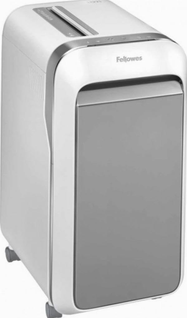 Fellowes distruggi documenti a microframmento LX221, 20 fogli, per piccolo ufficio, da 3 a 5 utenti, distruggidocumenti con tecnologia Intellibar, 100% anti inceppamento e Safesense, bianco