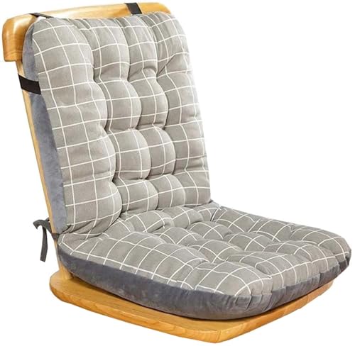 seokor Cojin con Respaldo para Sillas，Interior/Exterior Cojin de Asiento para Sillas，con Correas de Sujeción, Cojines para sillas Comedor, para Oficin Mecedoras/Bancos/Terraza(Color 2,33x42x45cm)