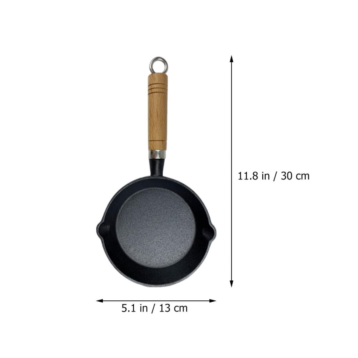 Kleiner Gusseisenpfanne mit Holzgriff Leicht und Robust für Küche und Professionellen Einsatz als Eierpfanne und Ölpfanne
