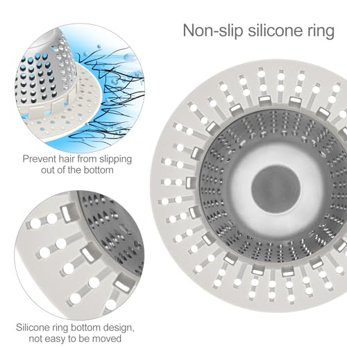 image for LEKEYE Shower Drain Hair Catcher/Shower Drain Cover/Drain Protector fo