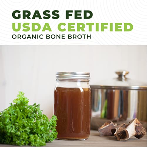 Left Coast Performance Organic Grass Fed Beef Bone Broth Protein Powder. 16Oz, 20 Servings. Unflavored, Keto Friendly Protein Powder. Paleo, Usda Certified Organic #TOP7