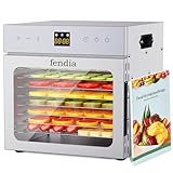 Dehydrators for Jerky, 8 Stainless Steel Trays, 600W Fruit Dehydrator, 24H Timer and 190°F Temperature Control, Overheat Protection, Food Dryer for Jerky, Herbs, Fruit, Dog Treats