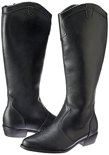 Bota Beira Rio Estilo Montaria Napa Berlim Cano Alto Salto Baixo,Preto, 35