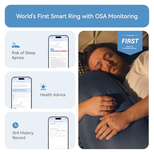 Image of RingConn Gen 2, World's First Smart Ring with Sleep Apnea Monitoring, No APP Subscription, 12-Day Battery Life, Stress /Heart Rate /Women's Health Tracker, Android & iOS Compatible (Rose Gold, Size 12)