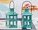 Kate Aspen Mini Decorative Lantern,Vintage Metal Tealight Candle Lanterns, Centerpiece for Wedding Table, Accent Piece & Party Favor, Turquoise - 12 Sets(Small)