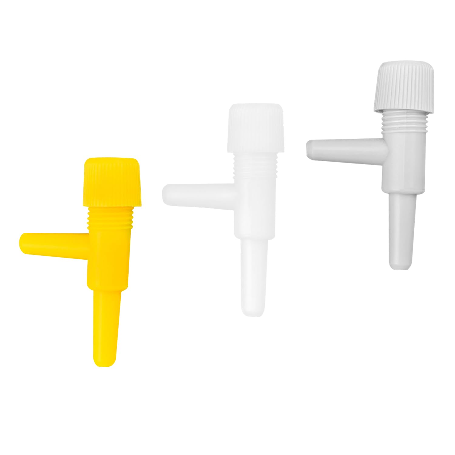 Ctyjia 3 Pcs Aquarium Air Pipe Control Valve-One Each of White, Grey, and Yellow, for Oxygen Tubing with an Inner Diameter of 4 mm for Fish Tank