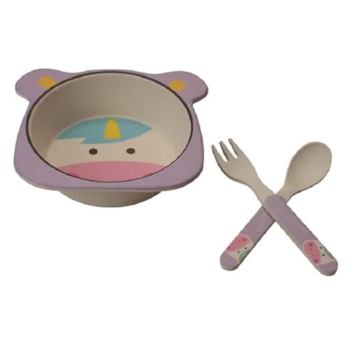Kit Alimentação Unicórnio Eco Girotondo Baby - 3 unidades, Girotondo Baby, Rosa, Roxo, Branco, Azul,