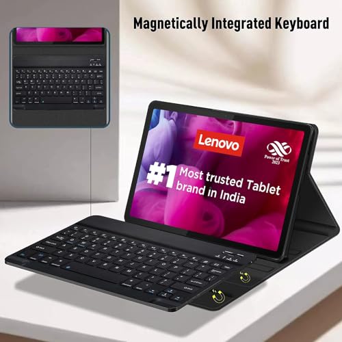 Image of HOM Tri-Fold Wireless Bluetooth Keyboard with Detachable Tablet Case Cover for Lenovo Tab M11 Tablet 11 inch - Black