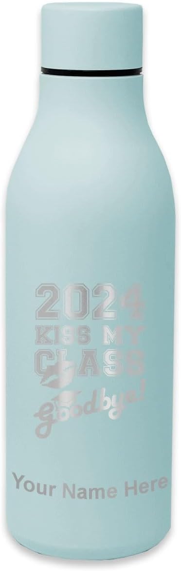 LaserGram Double Wall Stainless Steel Water Bottle, Kiss My Class Goodbye 2020, 2021, 2022, 2023, Personalized Engraving Included