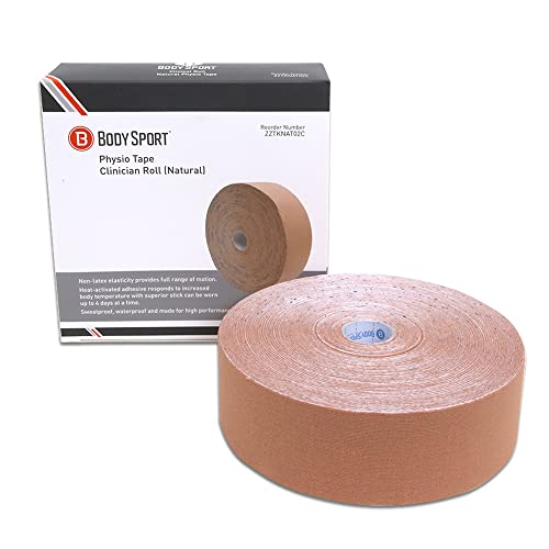 Body Sport Physio Tape, Kinesiology Tape to Support Muscles and Joints - 2 in x 33.5 yds - Natural