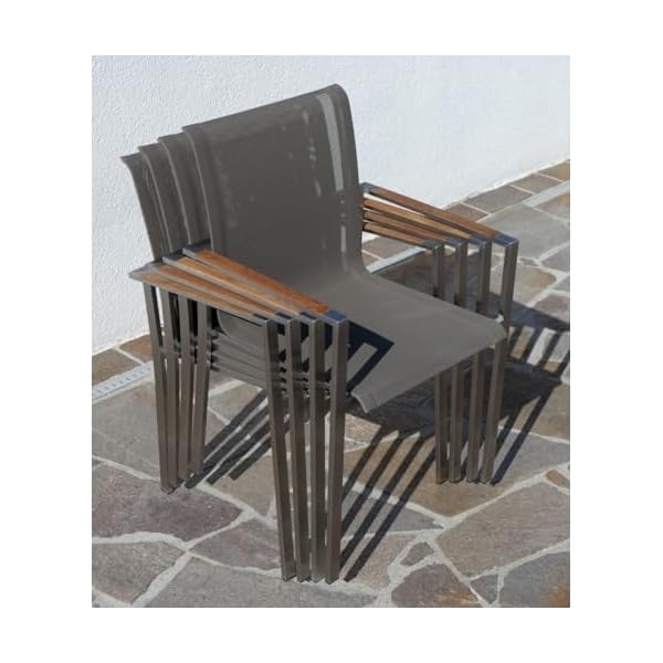 Gartengarnitur Nassau Teak & Edelstahl, 4 Sessel