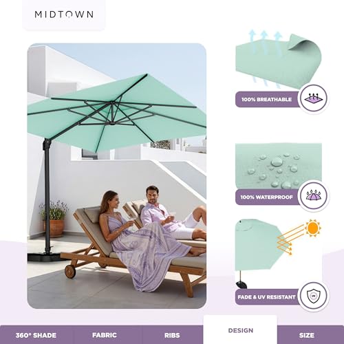 Image of Midtown Umbrellas Grande Square - 9 x 9 Ft Cantilever Umbrella